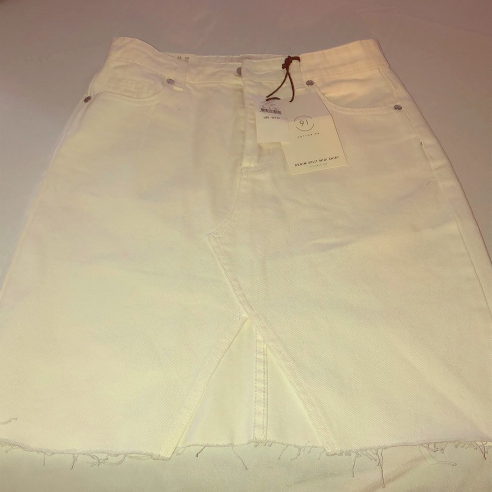 White Denim Skirt